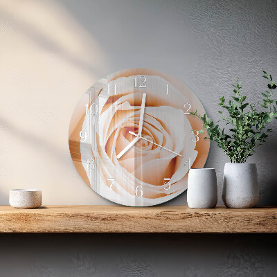 Glas wanduhr Rose