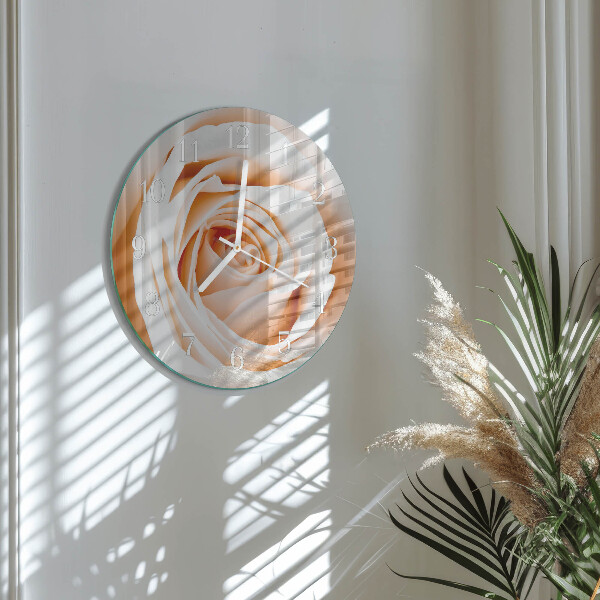 Glas wanduhr Rose