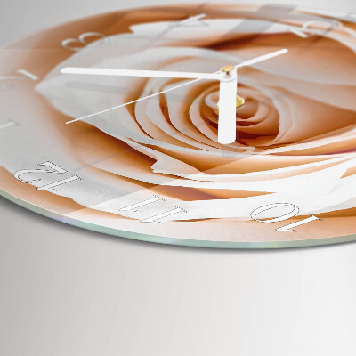 Glas wanduhr Rose