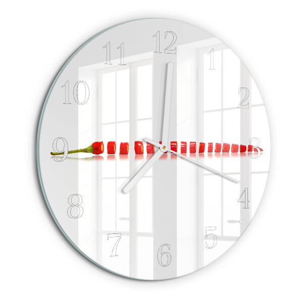 Glas wanduhr Chili-Pfeffer