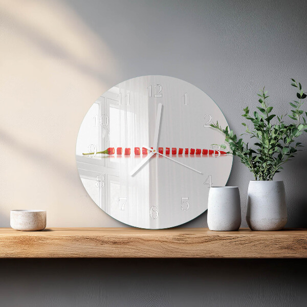 Glas wanduhr Chili-Pfeffer