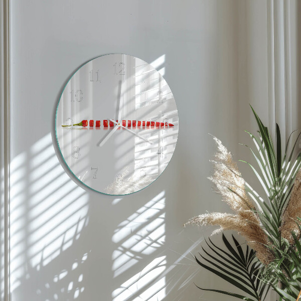 Glas wanduhr Chili-Pfeffer