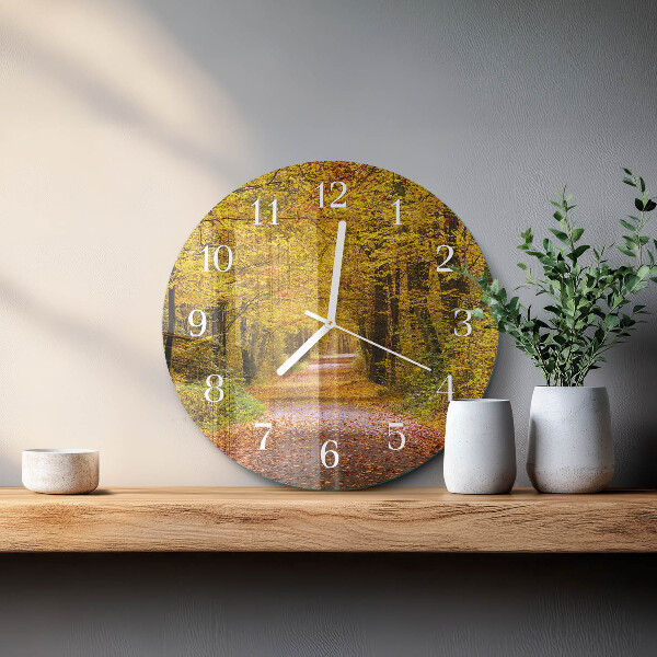 Glas wanduhr Waldweg