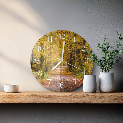 Glas wanduhr Waldweg