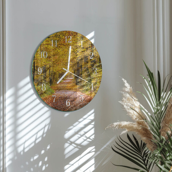 Glas wanduhr Waldweg