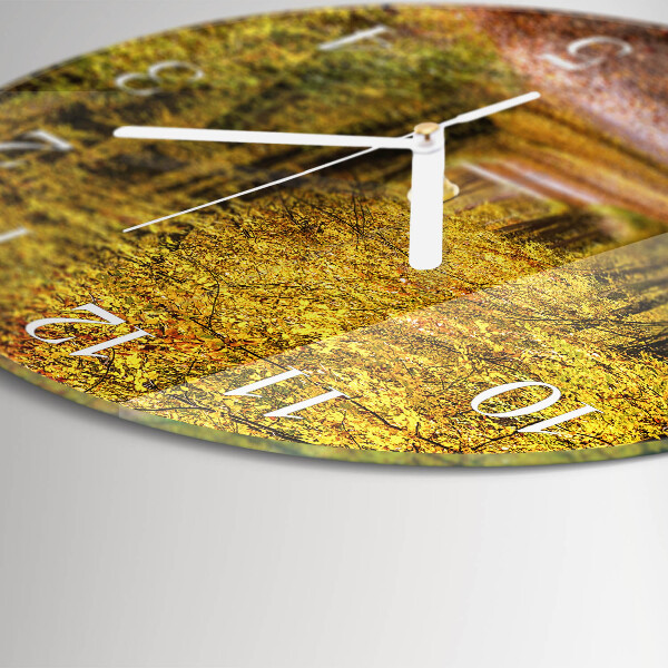 Glas wanduhr Waldweg
