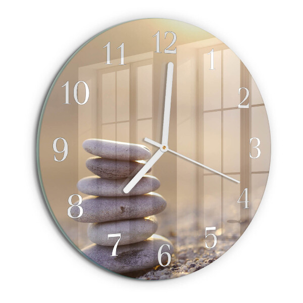 Glas wanduhr Steine