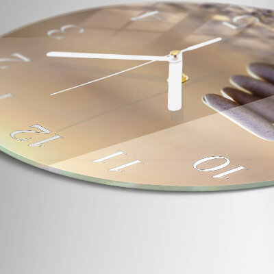 Glas wanduhr Steine