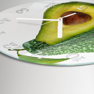Glas wanduhr Avocado