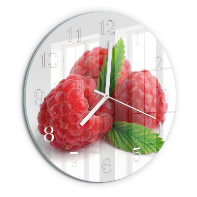 Glas wanduhr Himbeeren