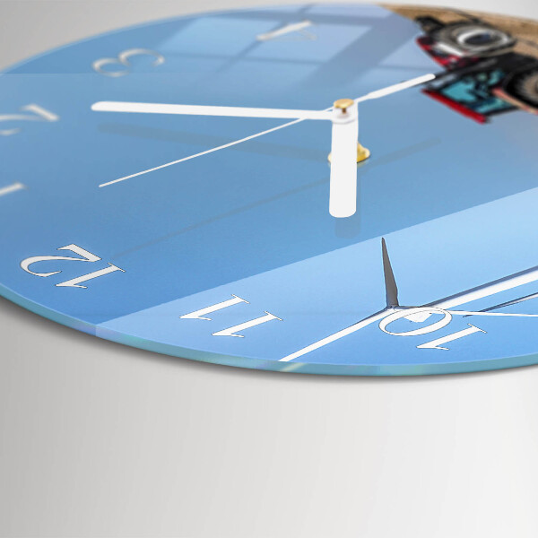 Glas wanduhr Traktorenfeld