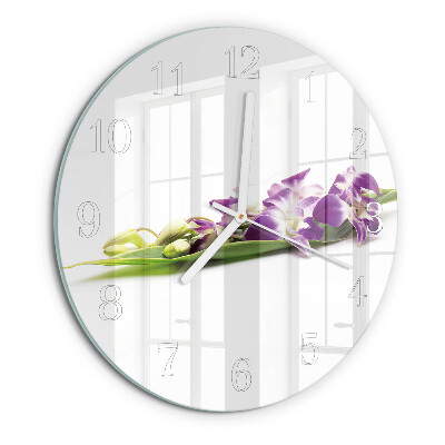 Glas wanduhr Blumen