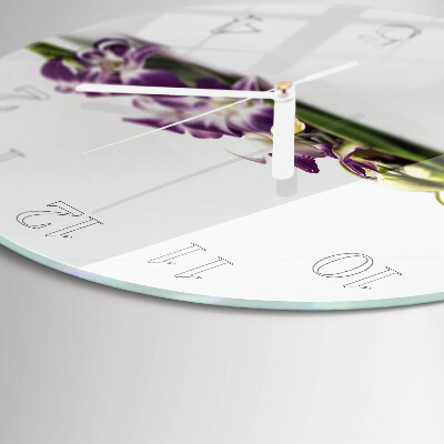 Glas wanduhr Blumen