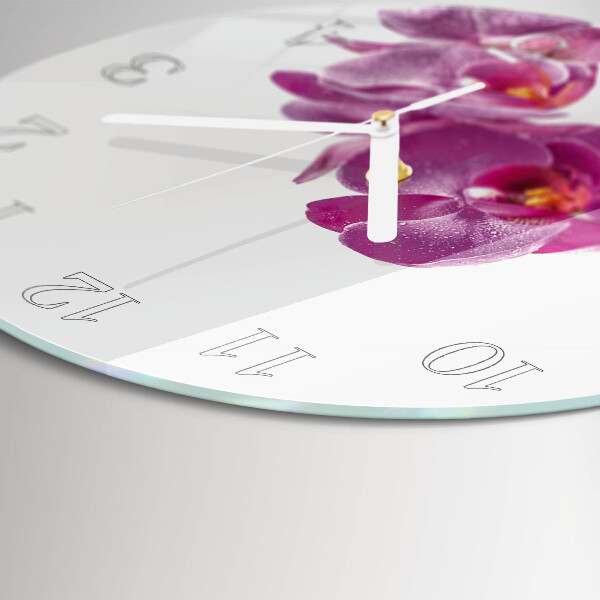 Glas wanduhr Orchidee