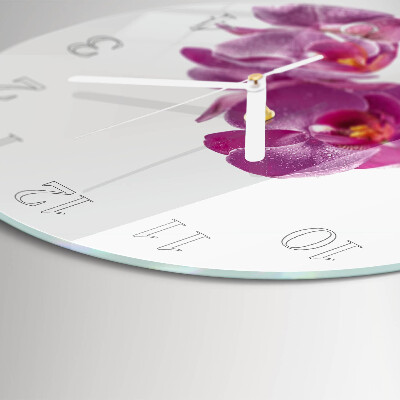 Glas wanduhr Orchidee