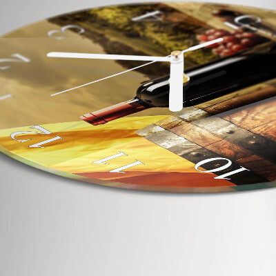 Glas wanduhr Weinfass