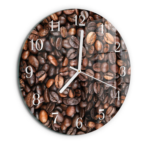 Glas wanduhr Kaffeebohnen