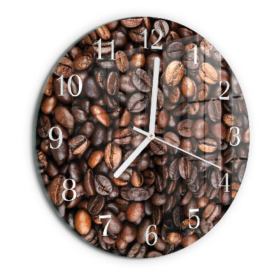 Glas wanduhr Kaffeebohnen