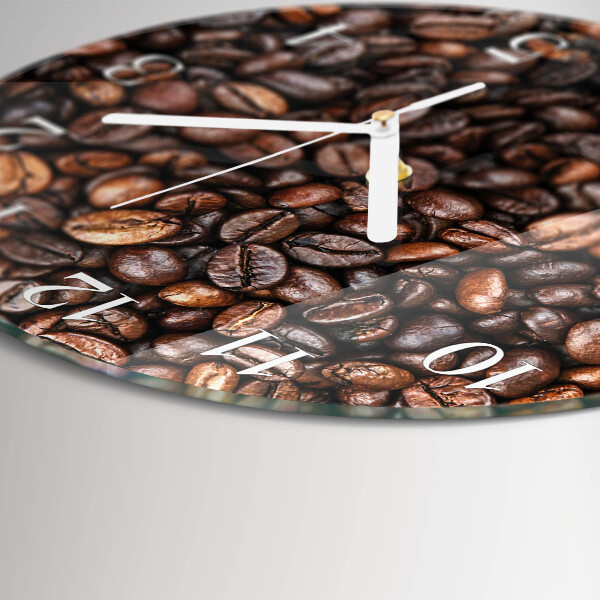 Glas wanduhr Kaffeebohnen