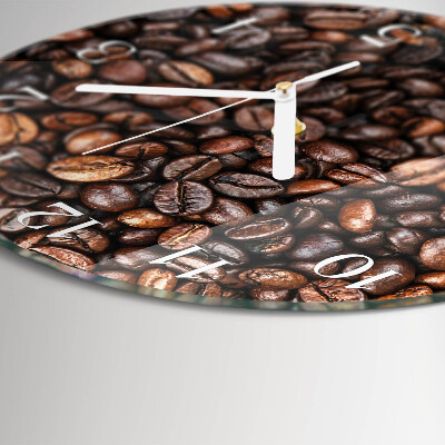 Glas wanduhr Kaffeebohnen