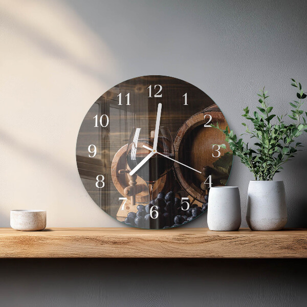 Glas wanduhr Weinfass