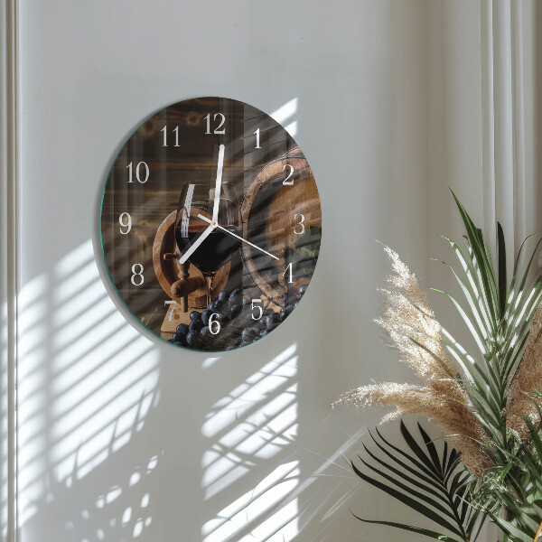 Glas wanduhr Weinfass