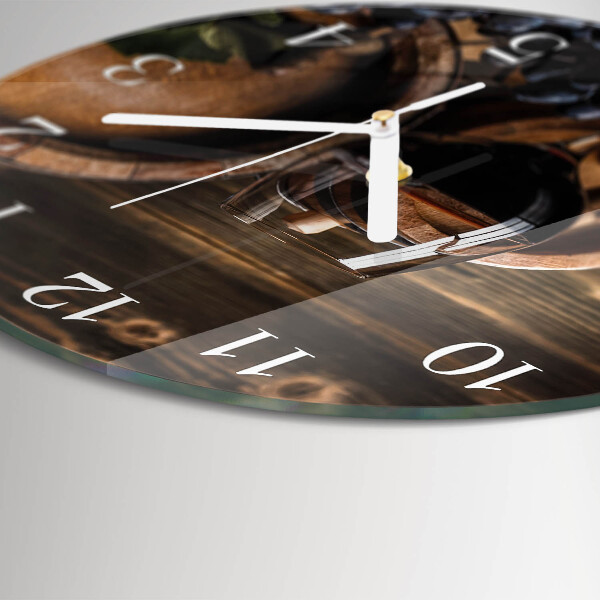 Glas wanduhr Weinfass