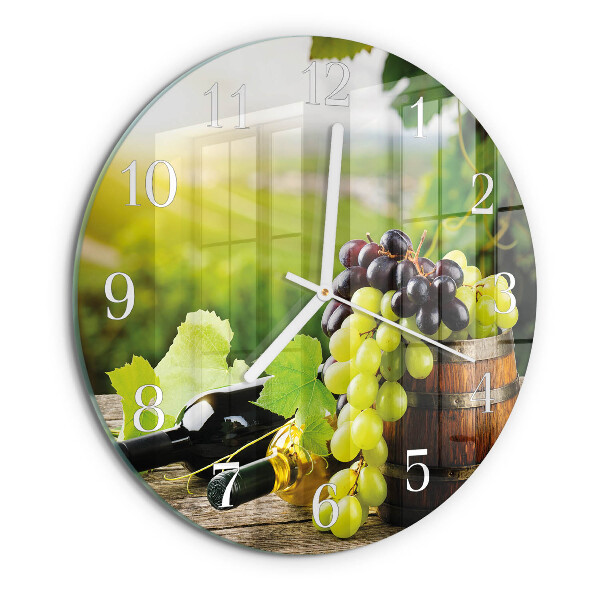 Glas wanduhr Traubenwein