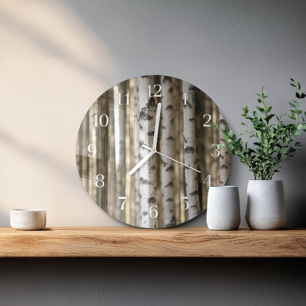Glas wanduhr Birken