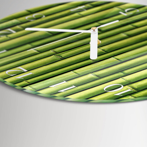 Glas wanduhr Bambus