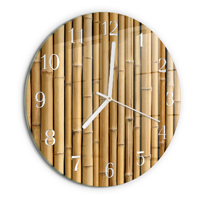 Glas wanduhr Bambus