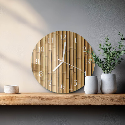 Glas wanduhr Bambus