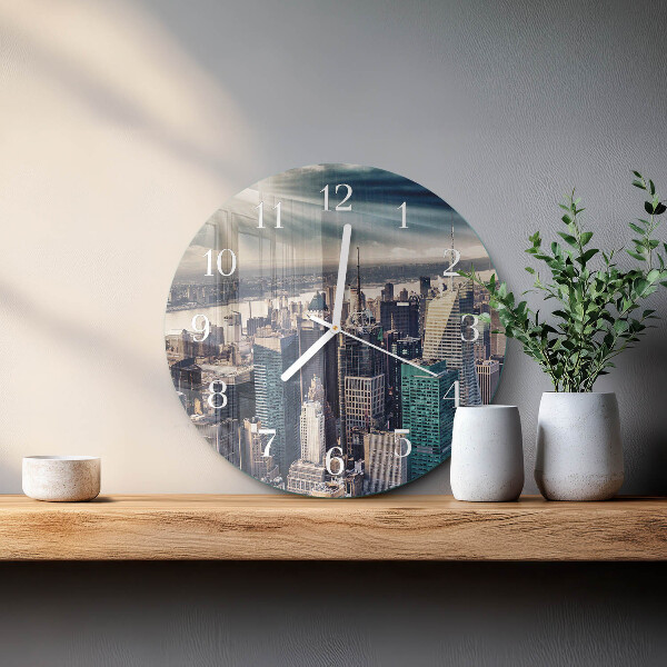 Glas wanduhr Stadt