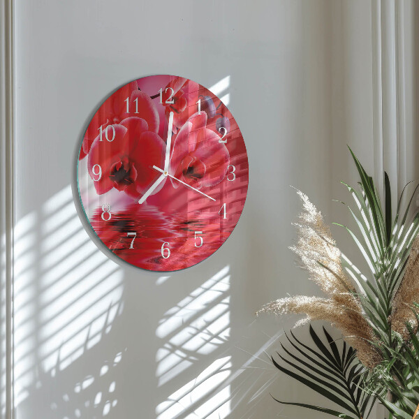 Glas wanduhr Orchidee