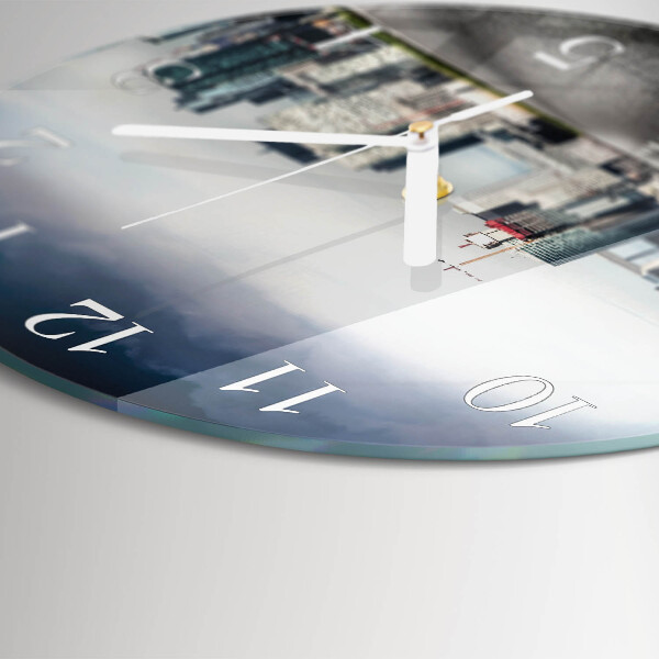 Glas wanduhr Road City