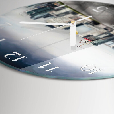 Glas wanduhr Road City