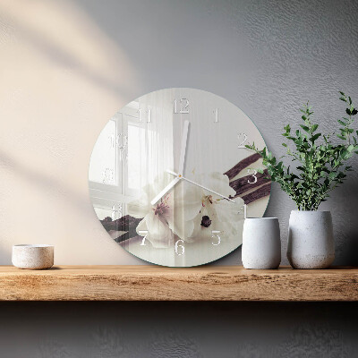 Glas wanduhr Vanille