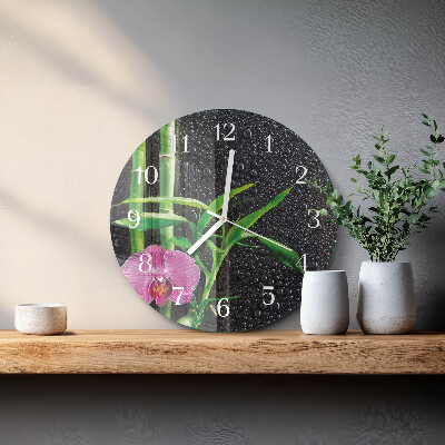 Glas wanduhr Bamboo Spa