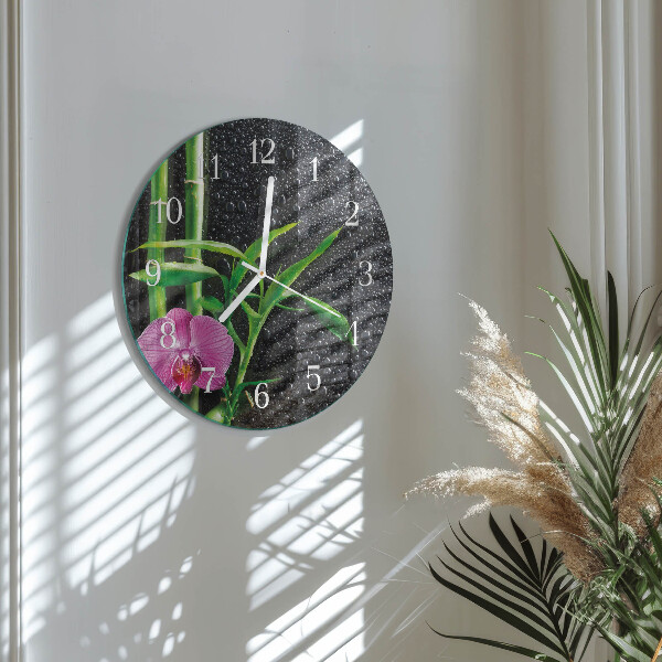 Glas wanduhr Bamboo Spa