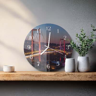 Glas wanduhr Brücke