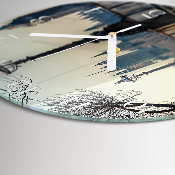 Glas wanduhr Laternen