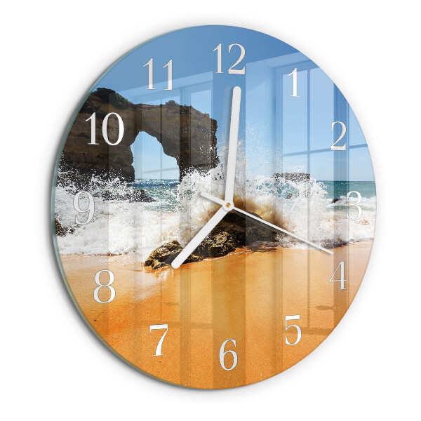 Glas wanduhr Strand