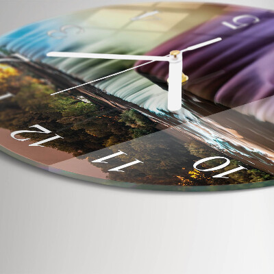 Glas wanduhr Wasserfall