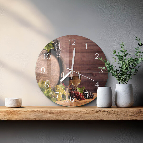 Glas wanduhr Trauben