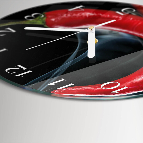 Glas wanduhr Chili-Pfeffer