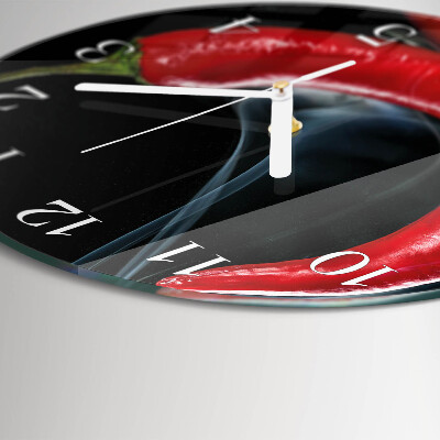 Glas wanduhr Chili-Pfeffer