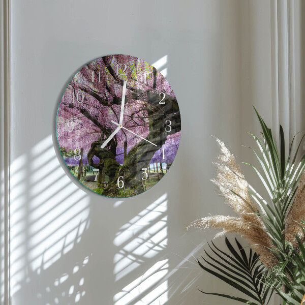 Glas wanduhr Bäume