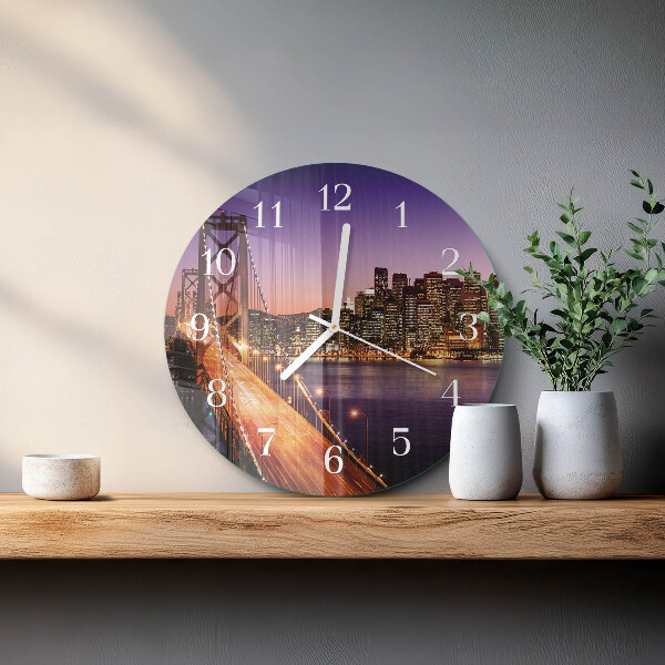 Glas wanduhr Stadt der Brücken