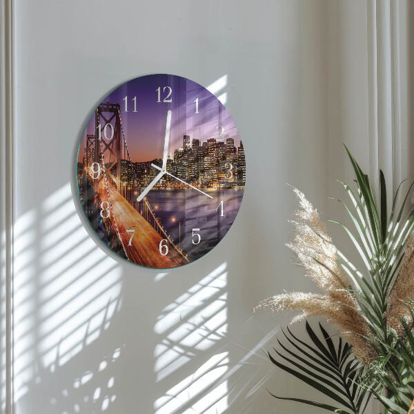 Glas wanduhr Stadt der Brücken