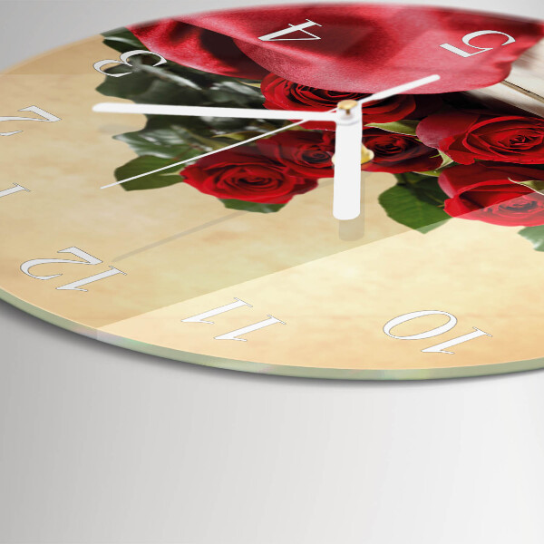 Glas wanduhr Rosen